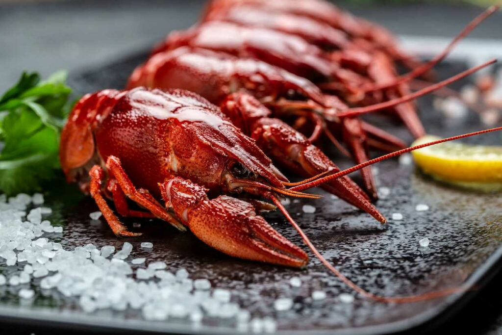 Cooked Crawfish On a Plate.