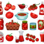 A graphic showing various different tomato products.