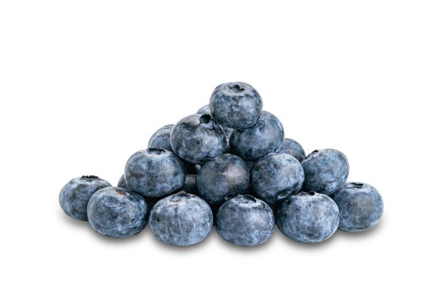 A pile of blueberries.