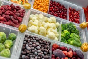 Various Frozen Fruits and Vegetables.