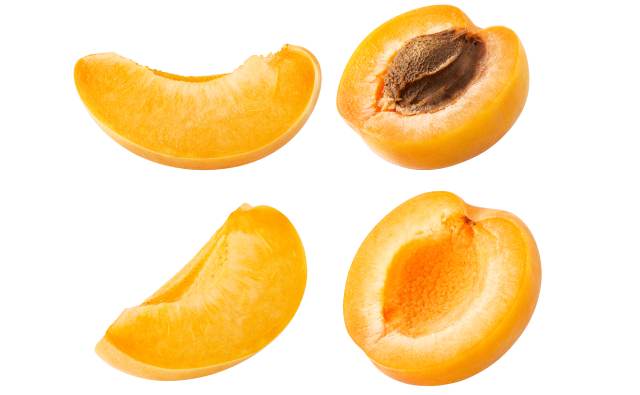 Apricot slices and halves.