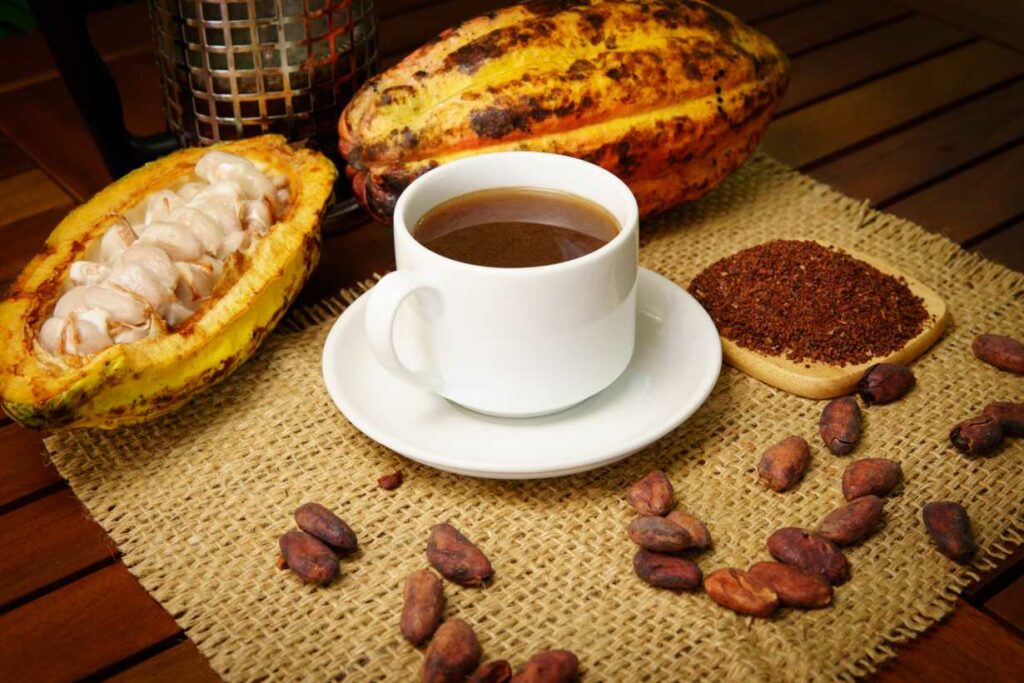 A cup of brewed cacao.