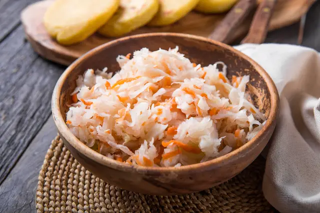 Curtido - a Salvadoran Fermented Cabbage Dish.