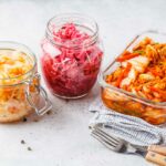 Three Different Types of Fermented Cabbage.