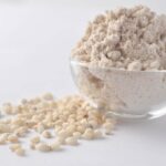 Jowar flour in a glass bowl.