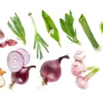 Various allium vegetables - including onions, leeks, chives, shallots, and scallions.