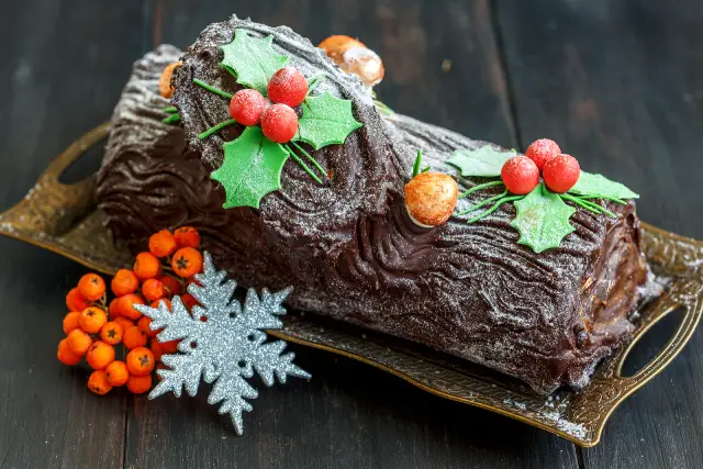 Yule Log: a Popular French Christmas Dessert.