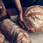 Several loaves of freshly-made sourdough bread.