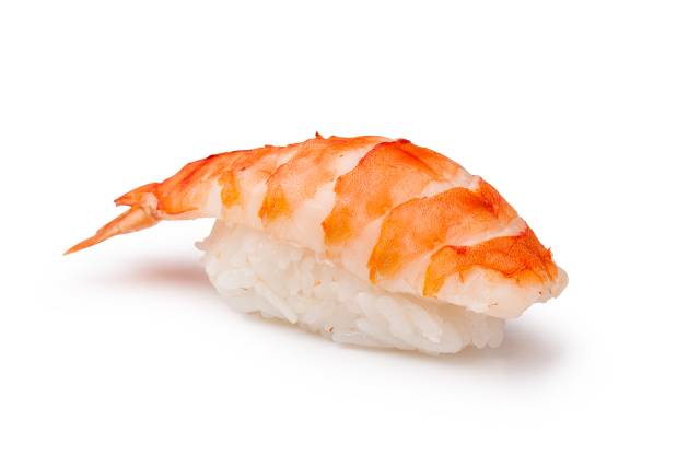 A Piece of Shrimp Sushi (Ebi Nigiri).