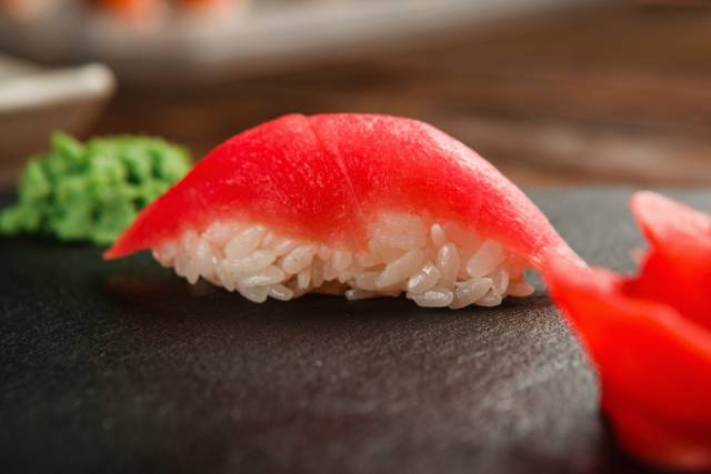 A Piece of Tuna Nigiri Sushi.