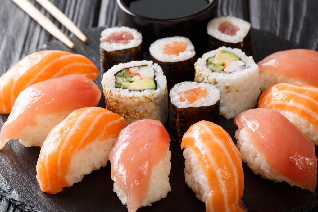 Various types of sushi.
