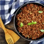 Cooked Ground Beef In a Skillet