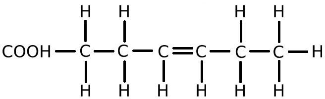 A Simplified Structure Showing a Monounsaturated Fatty Acid.