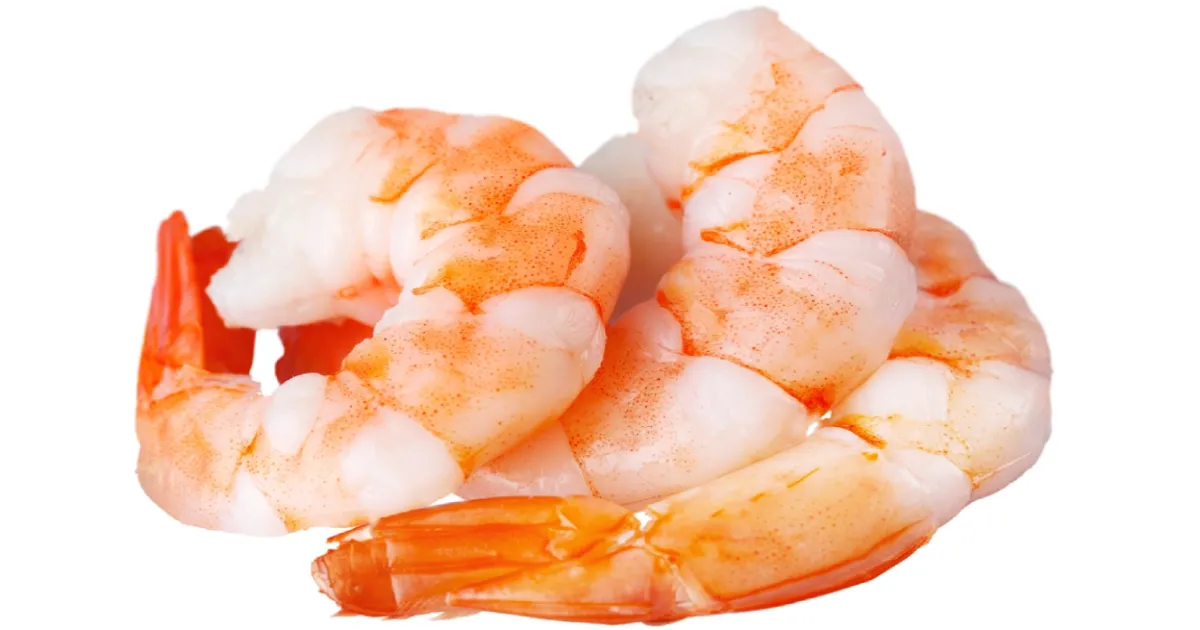 Shrimps on a white background.